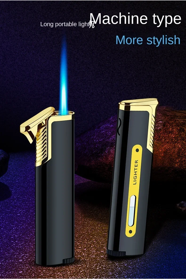 New Mini Portable Metal Windproof Lighter - High-power Butane Gift
