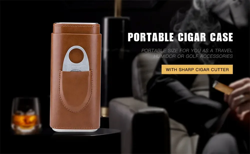 Nordic Gift Portable Moisturizing Cigar Accessories - Elegant Leather Design Nordic Gift Portable Moisturizing Cigar Accessories - Elegant Leather Design