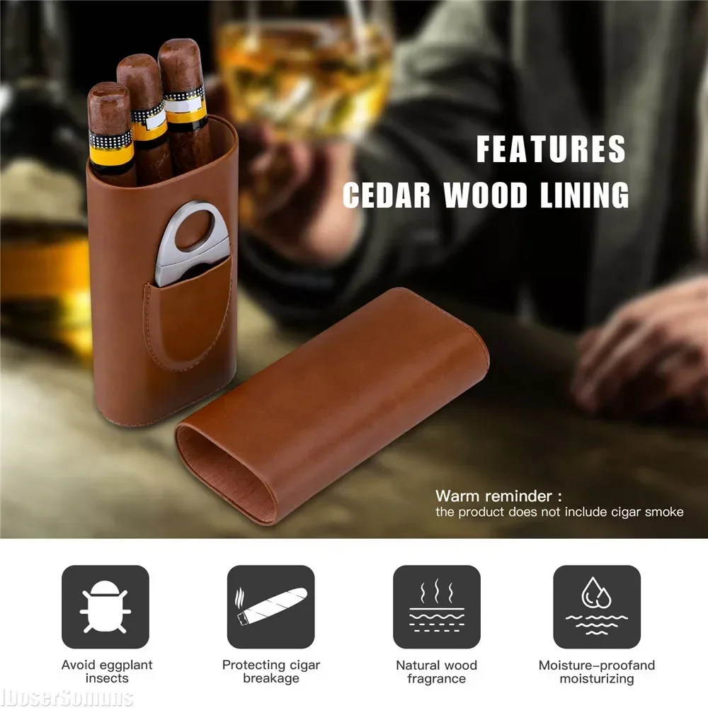Nordic Gift Portable Moisturizing Cigar Accessories – Elegant Leather Design Nordic Gift Portable Moisturizing Cigar Accessories - Elegant Leather Design
