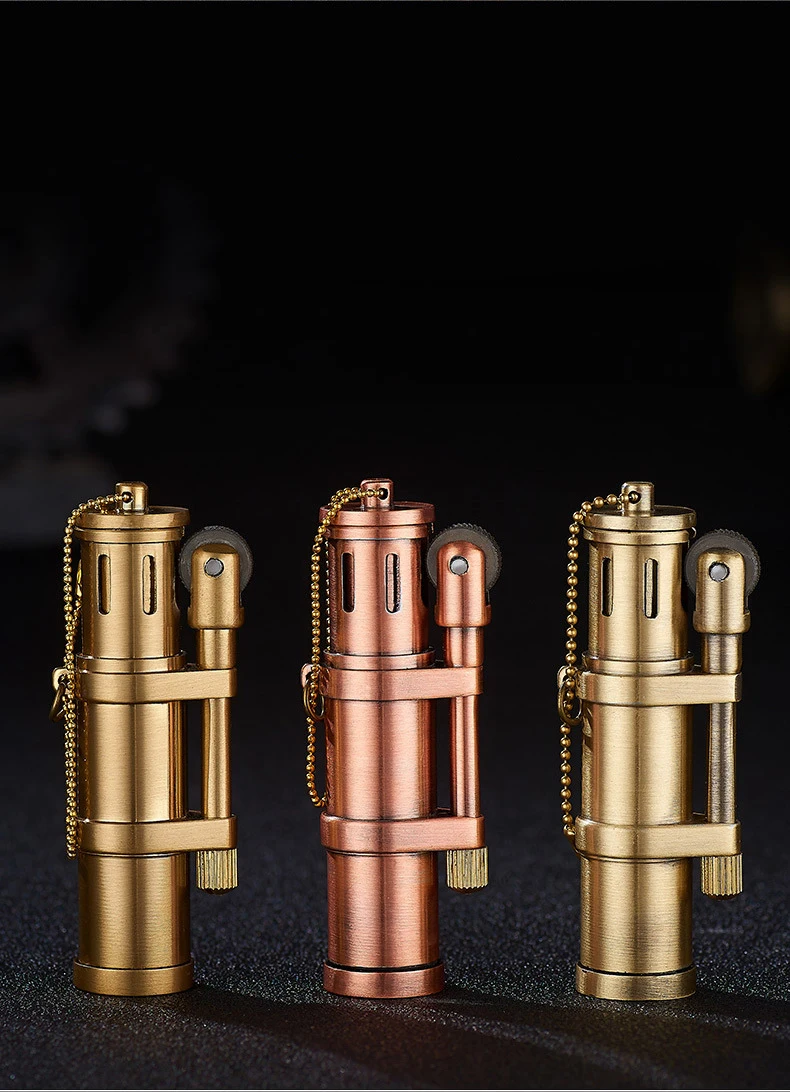 Classic Brass Kerosene Lighter - Retro Portable Men's Cigar Gift Classic Brass Kerosene Lighter - Retro Portable Men's Cigar Gift