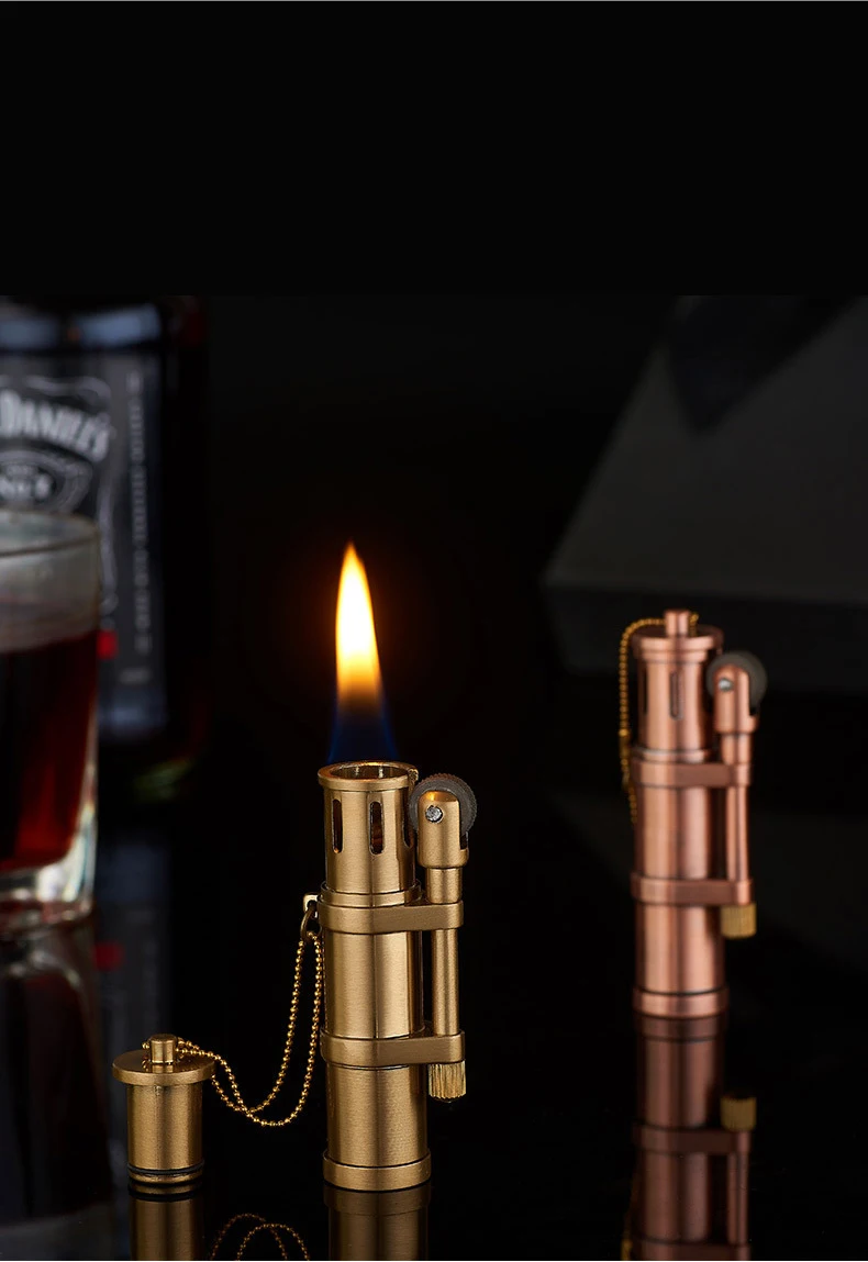 Classic Brass Kerosene Lighter - Retro Portable Men's Cigar Gift Classic Brass Kerosene Lighter - Retro Portable Men's Cigar Gift