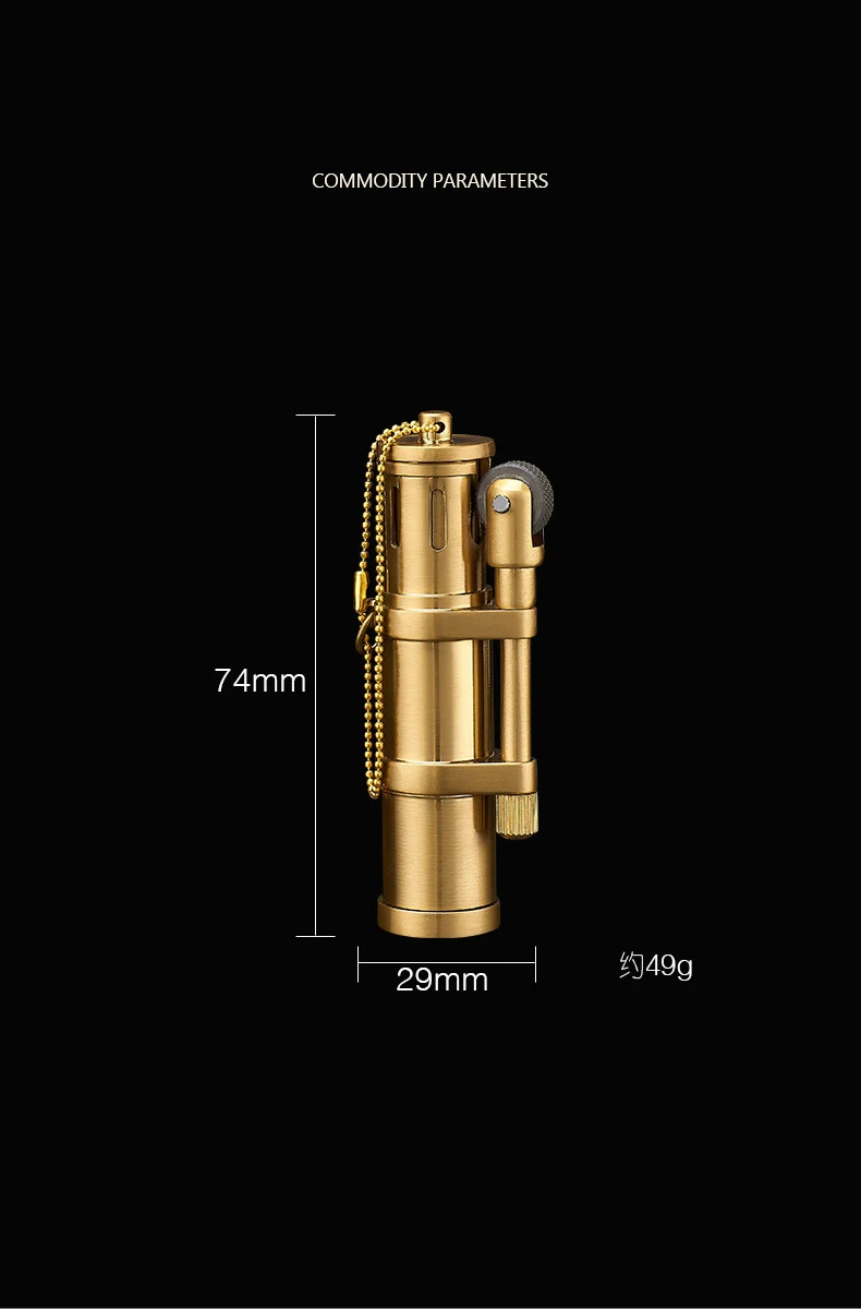 Classic Brass Kerosene Lighter - Retro Portable Men's Cigar Gift Classic Brass Kerosene Lighter - Retro Portable Men's Cigar Gift