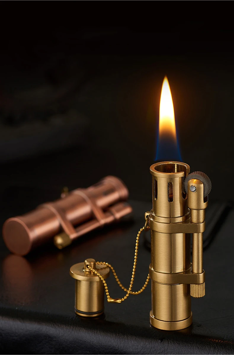 Classic Brass Kerosene Lighter - Retro Portable Men's Cigar Gift Classic Brass Kerosene Lighter - Retro Portable Men's Cigar Gift