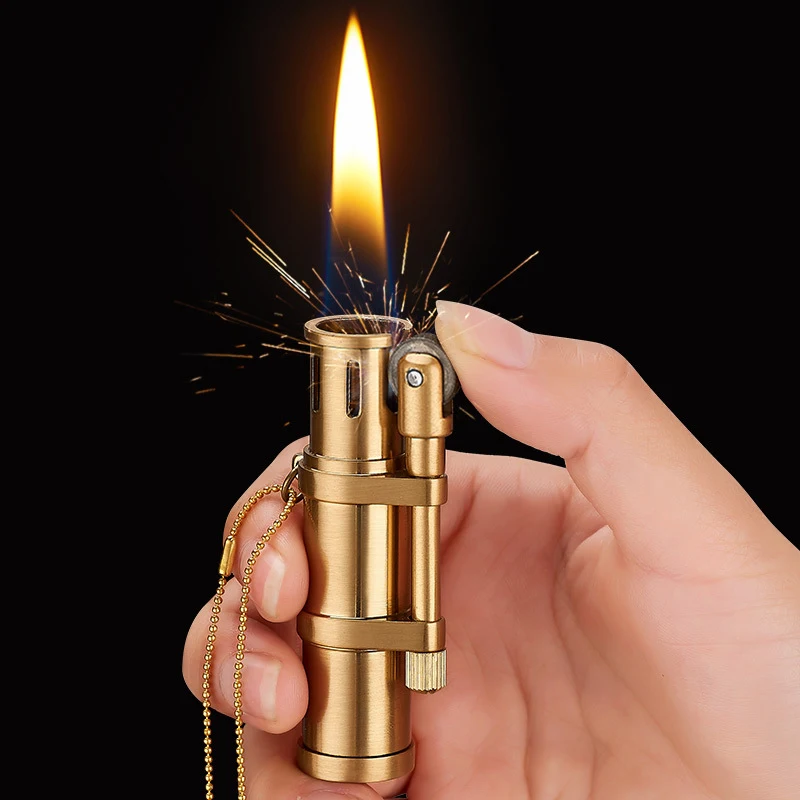 Classic Brass Kerosene Lighter – Retro Portable Men’s Cigar Gift Classic Brass Kerosene Lighter - Retro Portable Men's Cigar Gift