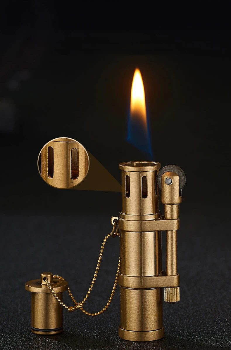 Classic Brass Kerosene Lighter - Retro Portable Men's Cigar Gift Classic Brass Kerosene Lighter - Retro Portable Men's Cigar Gift