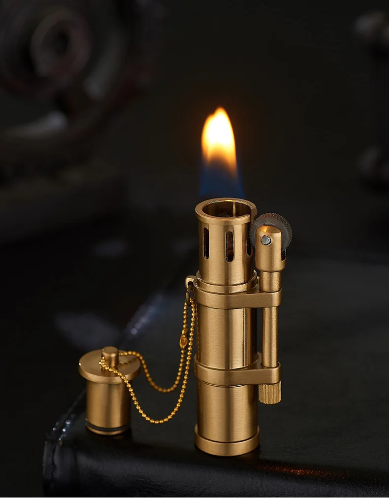 Classic Brass Kerosene Lighter - Retro Portable Men's Cigar Gift Classic Brass Kerosene Lighter - Retro Portable Men's Cigar Gift