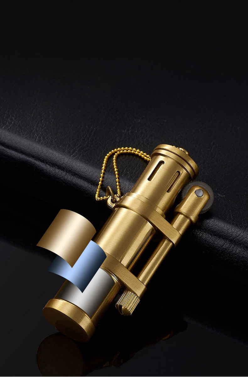 Classic Brass Kerosene Lighter - Retro Portable Men's Cigar Gift Classic Brass Kerosene Lighter - Retro Portable Men's Cigar Gift