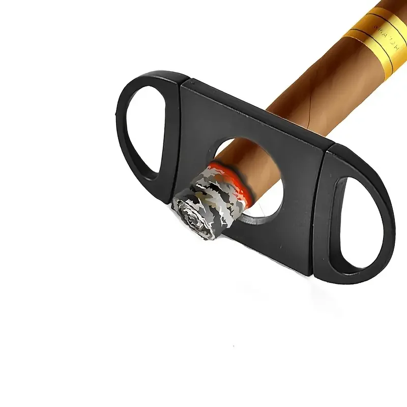 1pc Stainless Steel Cigar Cutter – Black 3.54″x1.57″ Smoking Accessories 1pc Stainless Steel Cigar Cutter - Black 3.54