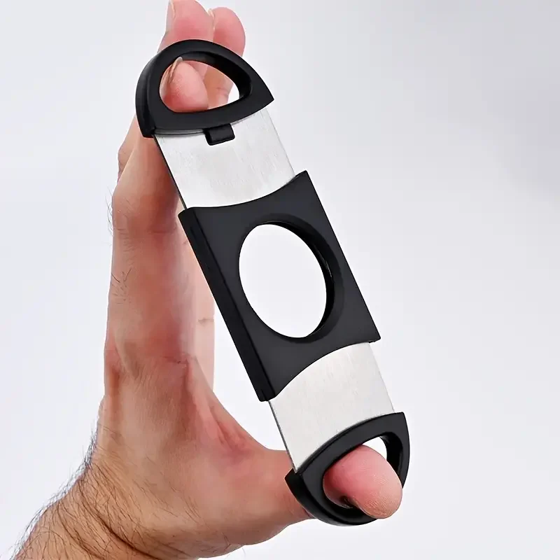 1pc Stainless Steel Cigar Cutter – Black 3.54″x1.57″ Smoking Accessories 1pc Stainless Steel Cigar Cutter - Black 3.54