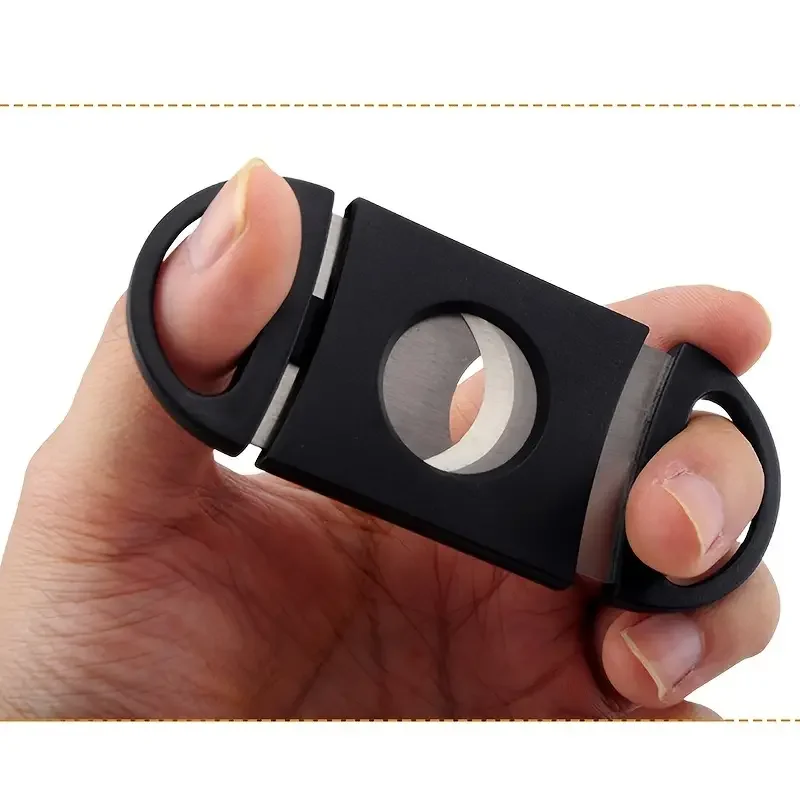 1pc Stainless Steel Cigar Cutter – Black 3.54″x1.57″ Smoking Accessories 1pc Stainless Steel Cigar Cutter - Black 3.54