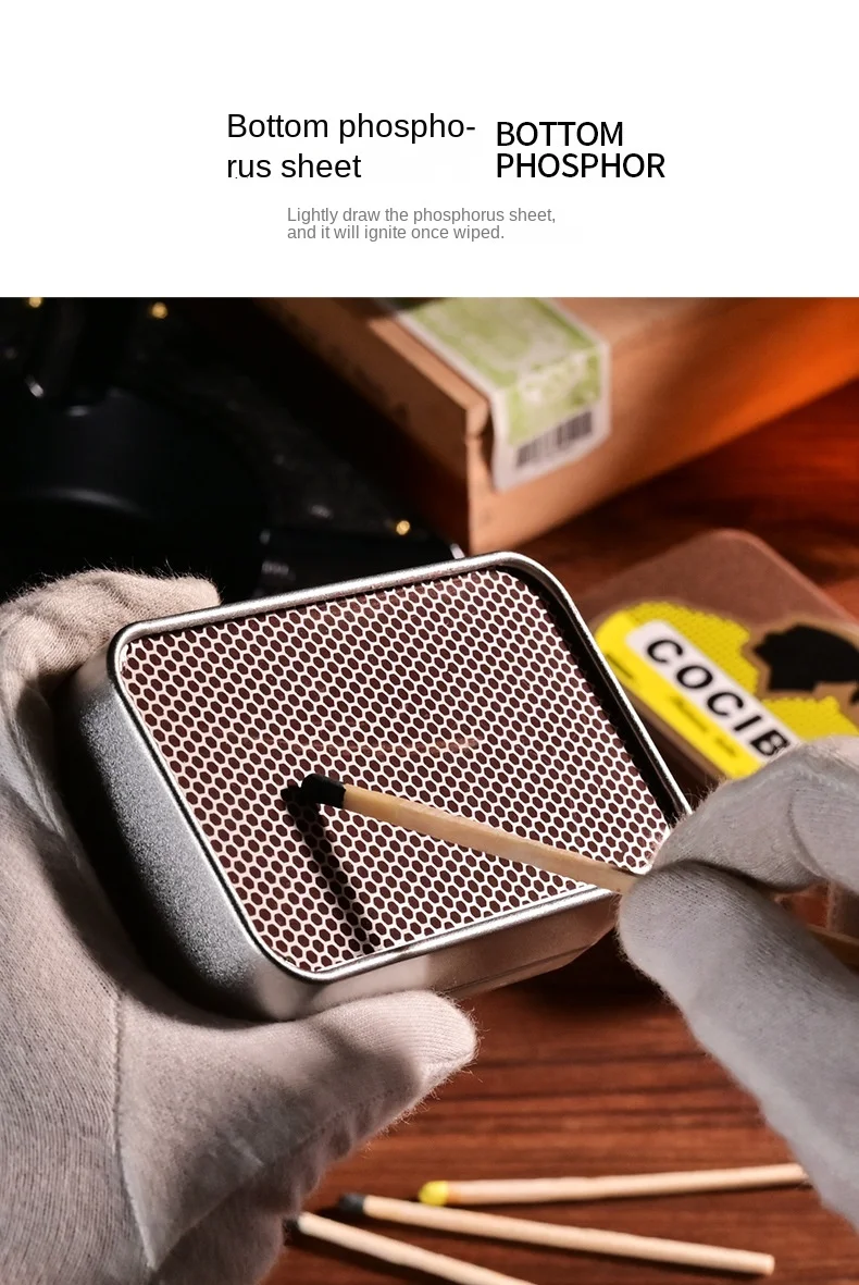 Extra Long Cigar Matches - Slow Burn, Portable Design Extra Long Cigar Matches - Slow Burn, Portable Design