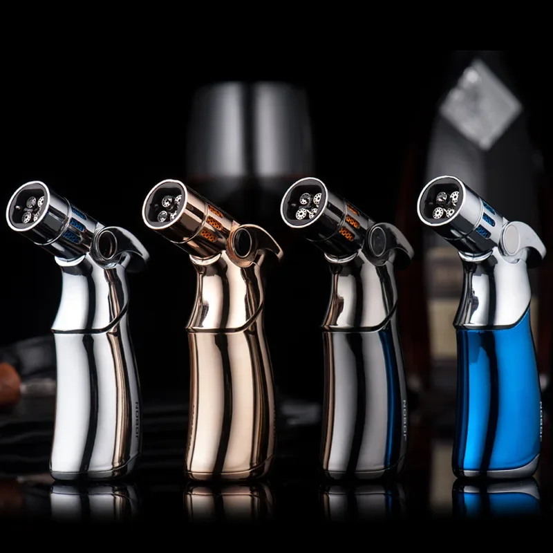 JOBON Creative Metal Butane Gas Lighter - Blue Flame Turbo 4 Torch JOBON Creative Metal Butane Gas Lighter - Blue Flame Turbo 4 Torch