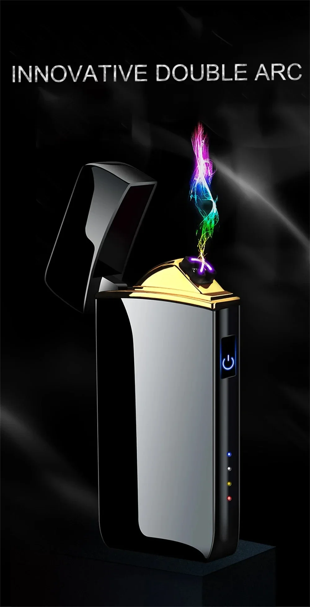 USB Electric Windproof Flameless Lighter - Double Arc, High End Gift USB Electric Windproof Flameless Lighter - Double Arc, High End Gift