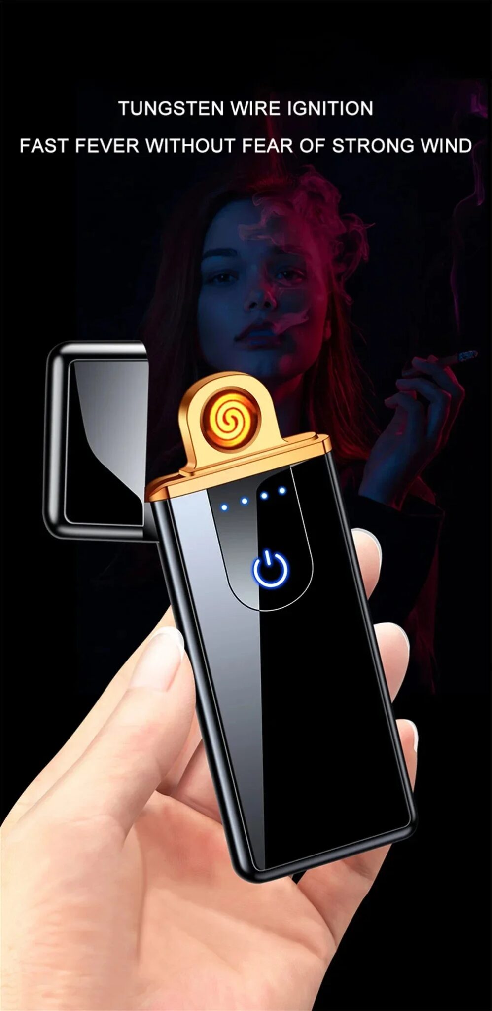 USB Electric Windproof Flameless Lighter - Double Arc, High End Gift USB Electric Windproof Flameless Lighter - Double Arc, High End Gift