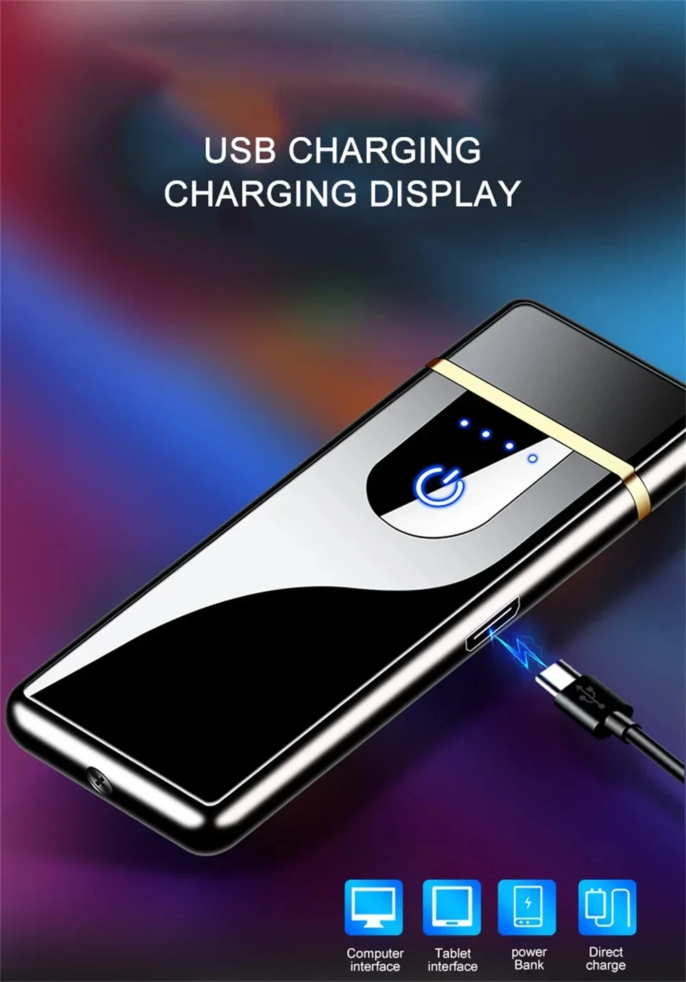USB Electric Windproof Flameless Lighter - Double Arc, High End Gift USB Electric Windproof Flameless Lighter - Double Arc, High End Gift