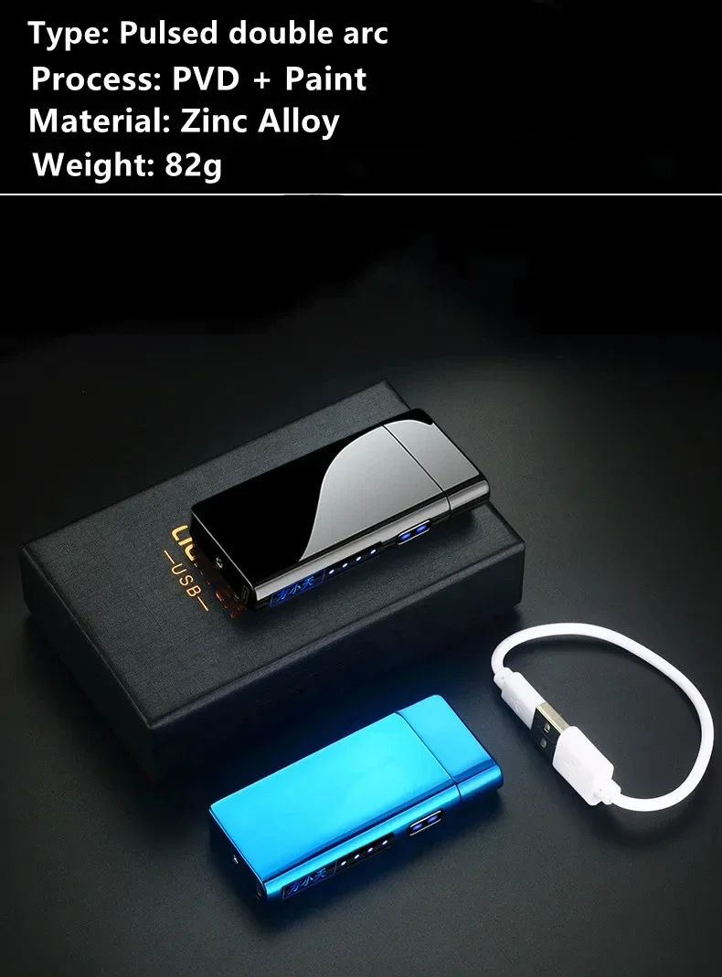 USB Electric Windproof Flameless Lighter - Double Arc, High End Gift USB Electric Windproof Flameless Lighter - Double Arc, High End Gift