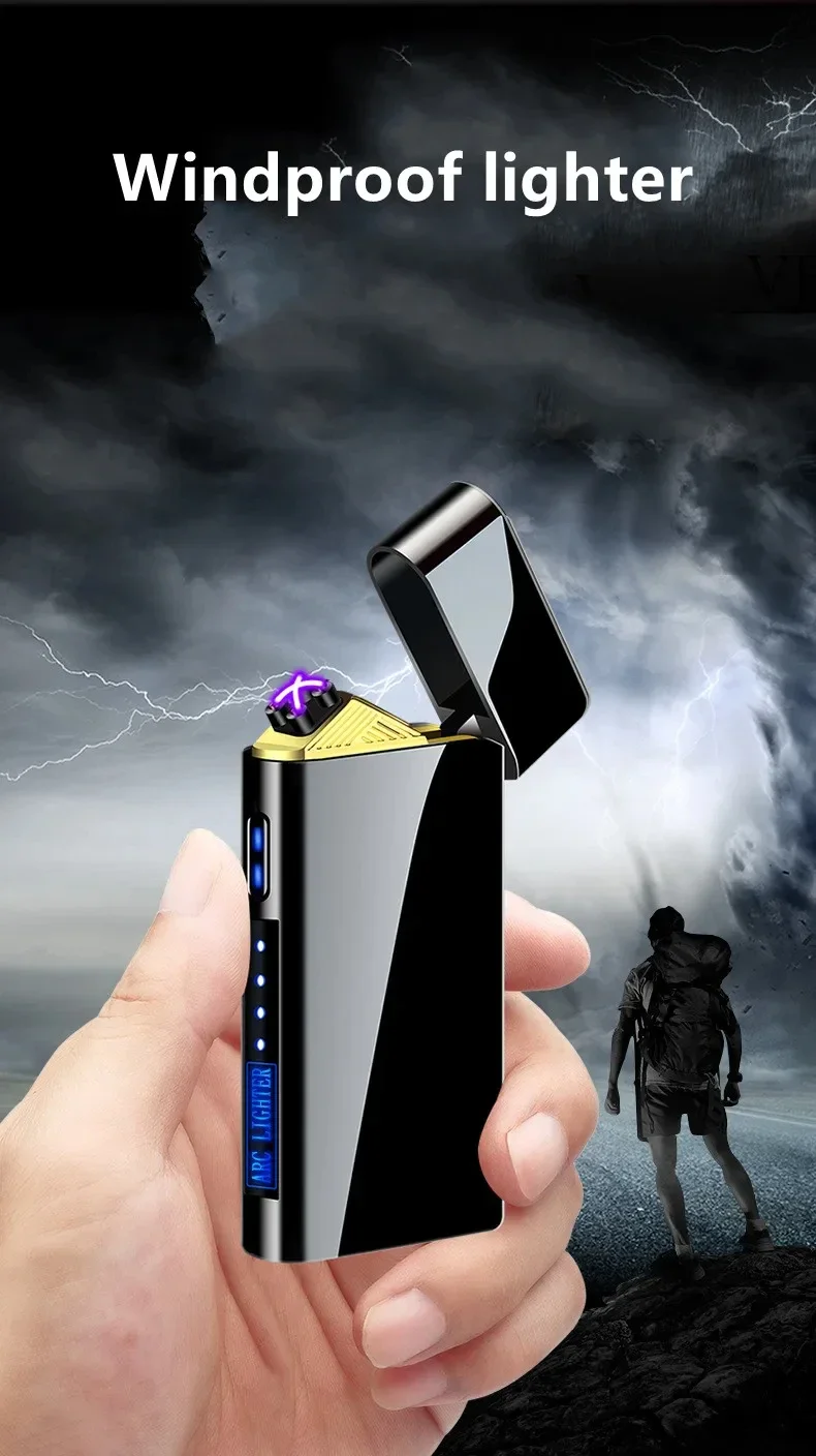 USB Electric Windproof Flameless Lighter - Double Arc, High End Gift USB Electric Windproof Flameless Lighter - Double Arc, High End Gift