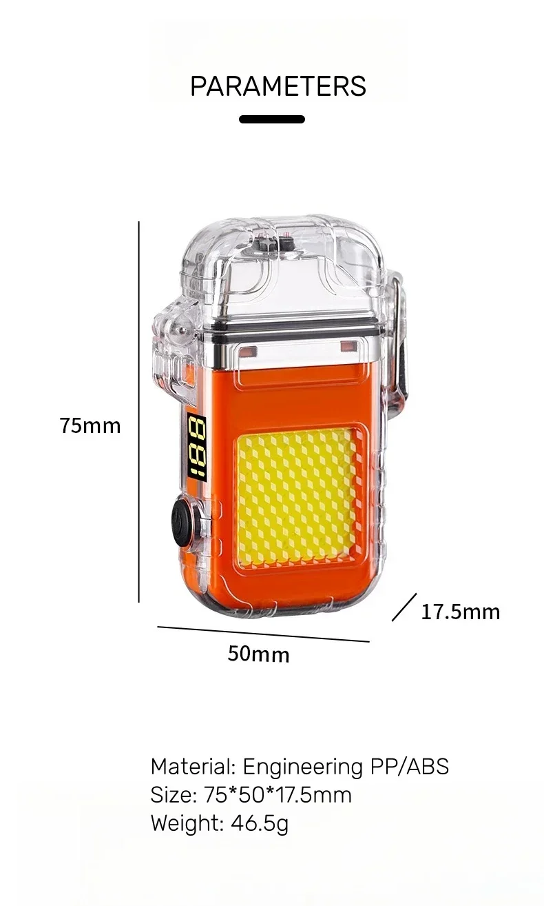 Electric Double Arc Lighter - Type-C, Digital Power Display Electric Double Arc Lighter - Type-C, Digital Power Display