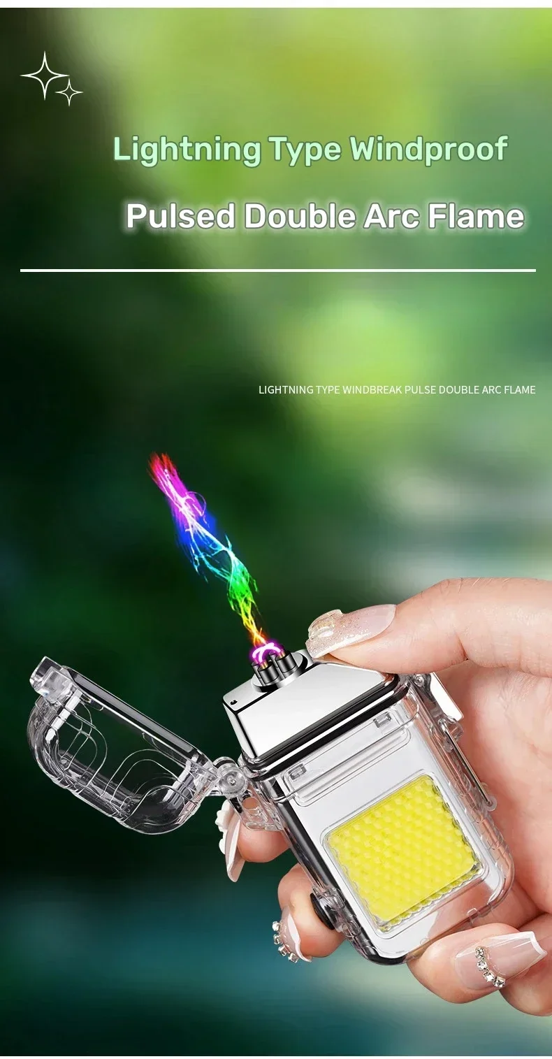 Electric Double Arc Lighter - Type-C, Digital Power Display Electric Double Arc Lighter - Type-C, Digital Power Display