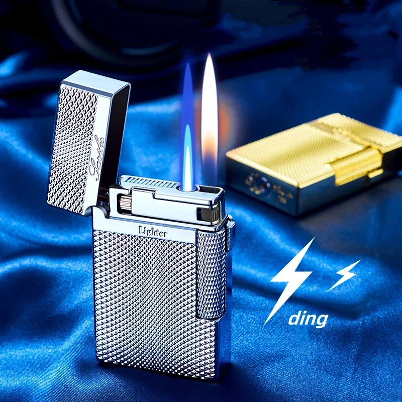 New Metal Windproof Lighter – Double Flame, Retro Crisp Sound New Metal Windproof Lighter - Double Flame, Retro Crisp Sound