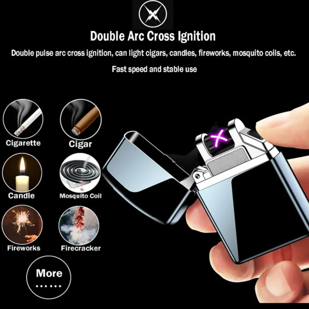 Mini USB Arc Pulse Electronic Lighter - Dual Plasma, Windproof, Men's Gift