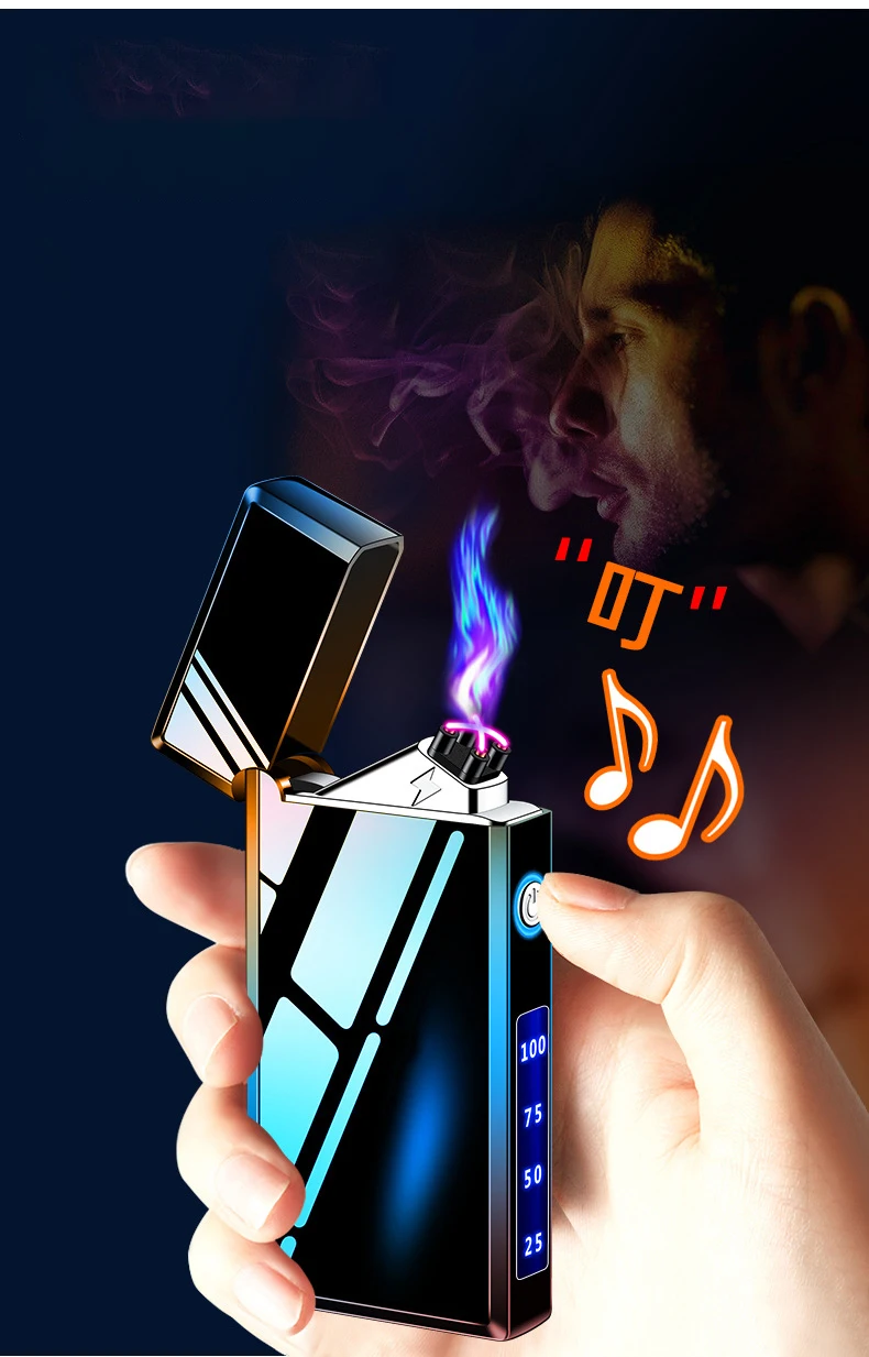 Electric Dual Arc Lighter Type-C - Rechargeable Windproof Cigarette Cigar Lighter Electric Dual Arc Lighter Type-C - Rechargeable Windproof Cigarette Cigar Lighter
