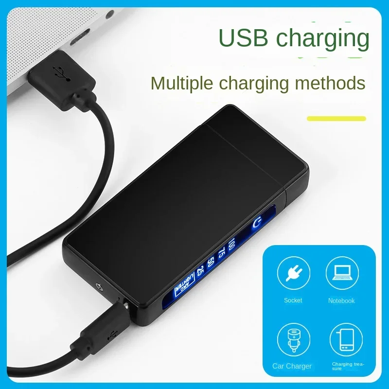 Double Arc Plasma USB Touch Lighter – Digital Display, Rechargeable, Windproof Double Arc Plasma USB Touch Lighter - Digital Display, Rechargeable, Windproof