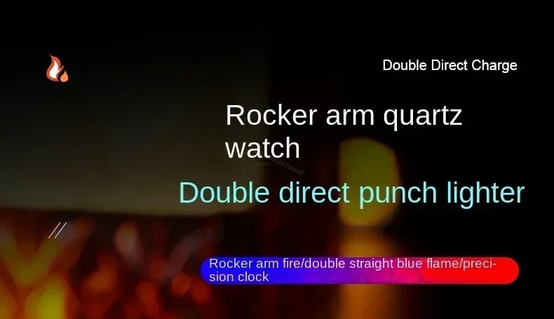 Windproof Gas Lighter Wrist Watch - Jet Double Tube Lighters for Men Windproof Gas Lighter Wrist Watch - Jet Double Tube Lighters for Men